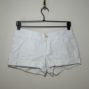 Lily Pulitzer Cotton Shorts Women's Size 0 White Resort Casual Textured Preppy
